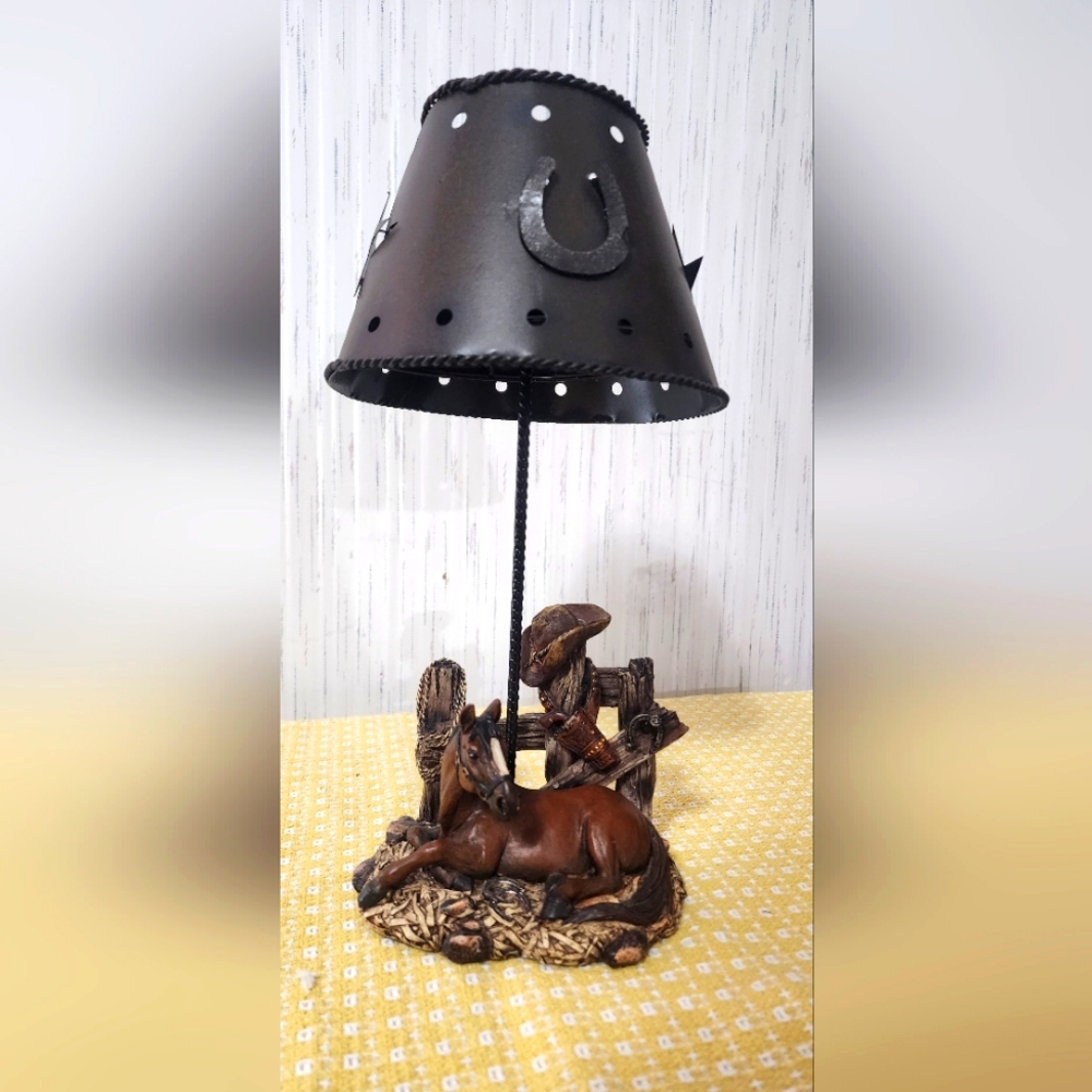 Cowboy/Horse tea light lamp